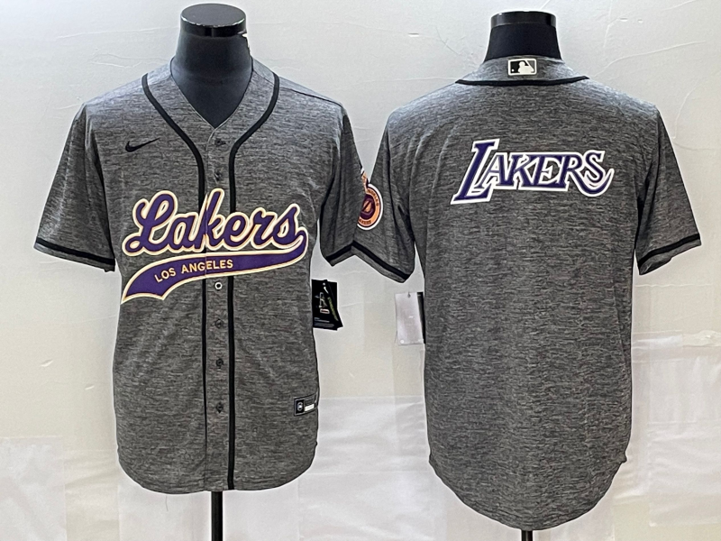 Nike 2023 Men Los Angeles Lakers blank Grey NBA Jersey 2024112003->chicago bulls->NBA Jersey